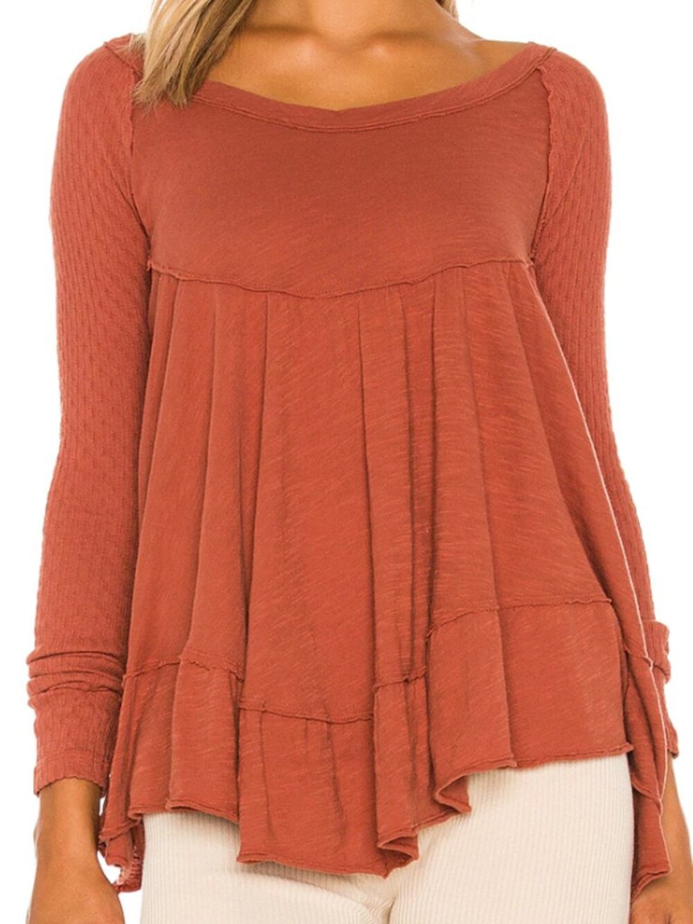 Free People Sundae Long Sleeve Tunic Top Size M – Ginger Snap
